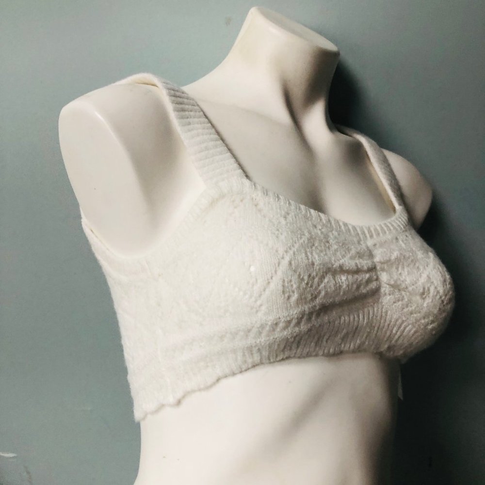 Love of Lemons  White Knit  Bra/Crop Top - New with Tags